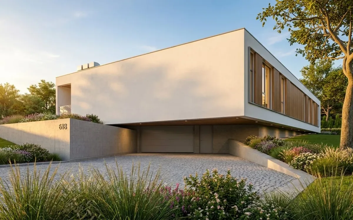 Photorealistic house render after material mapping in QuickArchViz
