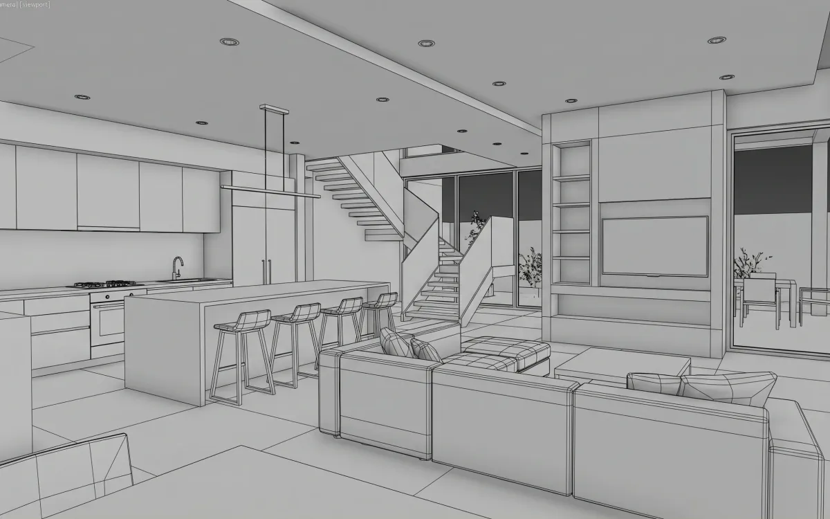 Interior model screenshot before AI visualization