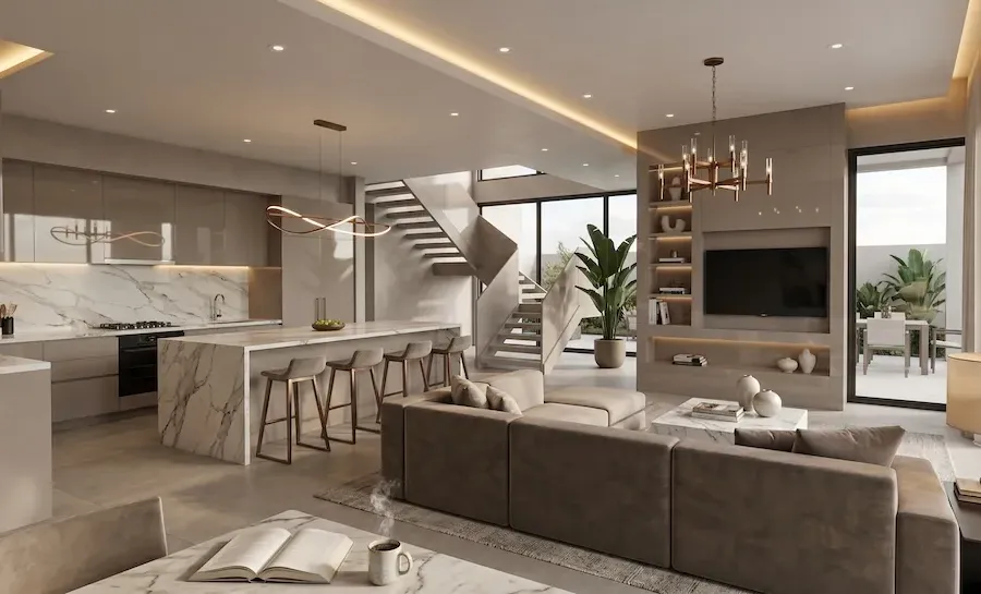 Neutral glamour interior visualization style thumbnail