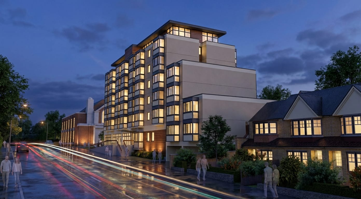 Premium material facade render